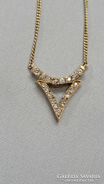 14 K gold brill, diamond necklace 5.13 g