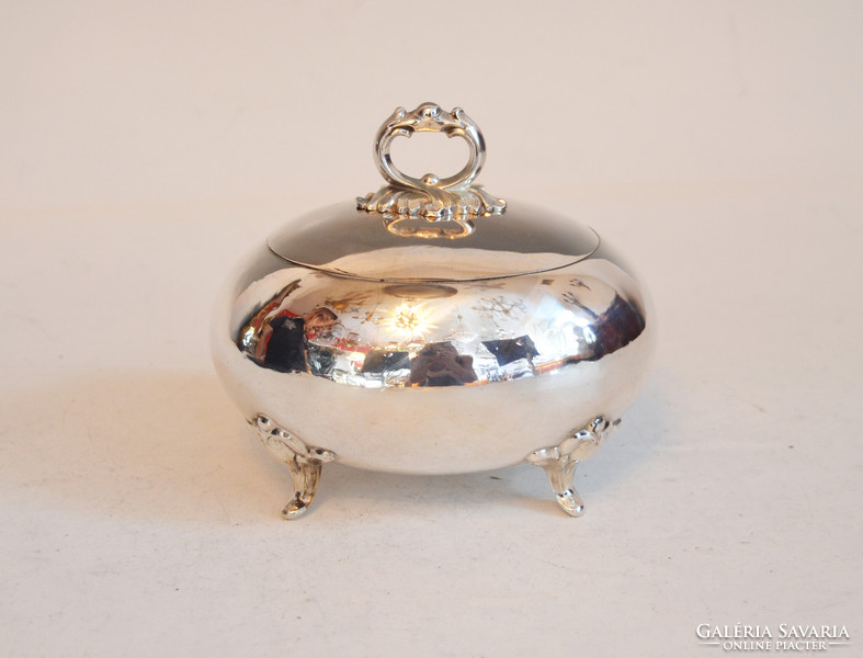 Silver oval shaped sugar holder/sugar box