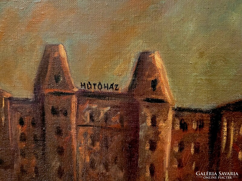 Dr. Bajkai braun géza mirelite building cold store original painting