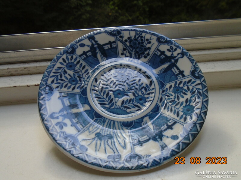 Kangxi Long Elisa mintával kék-fehér  kínai csésze alátéttel Imperial Blue jelzéssel