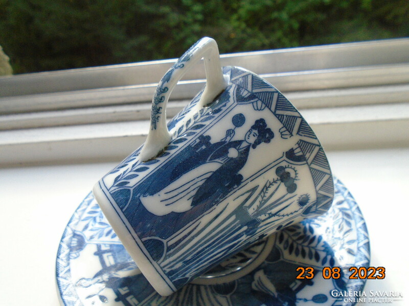 Kangxi Long Elisa mintával kék-fehér  kínai csésze alátéttel Imperial Blue jelzéssel