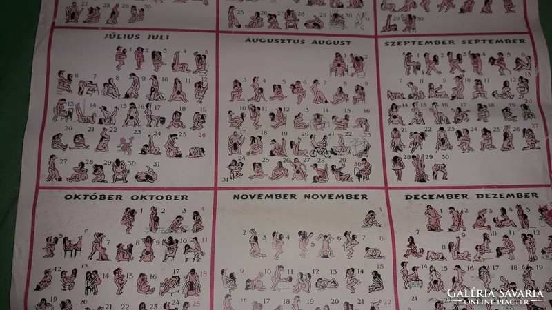 Régi 1998 "Egész évben szerelem " erotikus humoros plakát naptár 48 x 34 cm a képek szerint