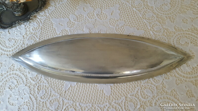 Huge polished aluminum fruit bowl, centerpiece, serving tray