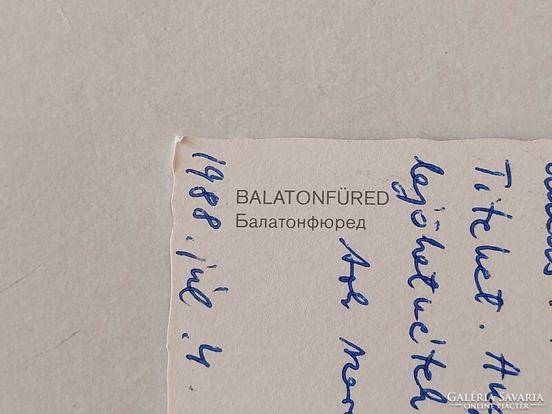 Régi képeslap Balatonfüred fotó levelezőlap 1987