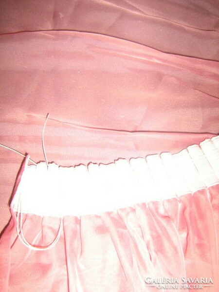 Gyönyörű vintage rózsaszín selyem paszpólos függöny pár