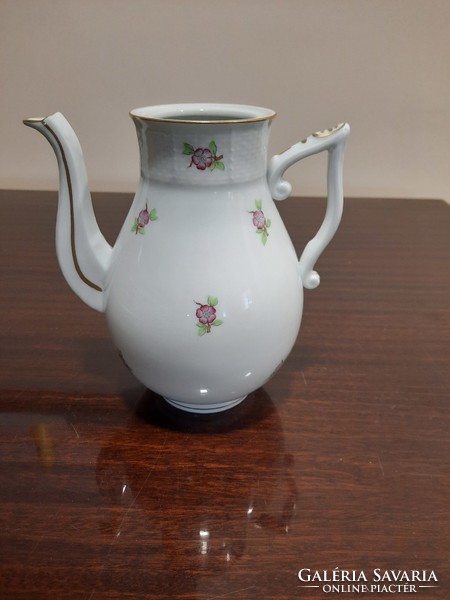 Herend mauve flower pattern porcelain teapot, tea spout