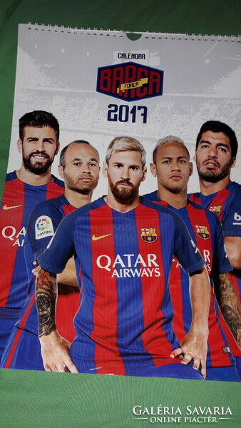2017. FC BARCELONA  futball hivatalos szurkolói falinaptár PLAKLÁT 43 x 30 cm szép állapot
