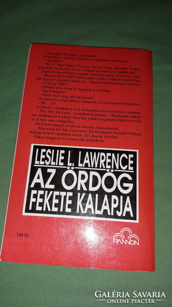 1990. Leslie L. Lawrence : Az ördög fekete kalapja könyv a képek szerint PANNON