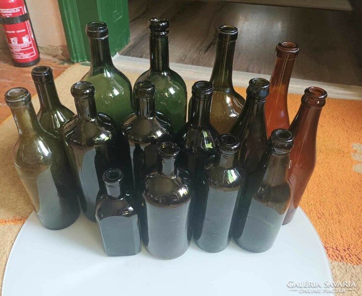 Antique old wine beer bottles bottles