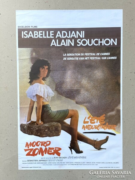 Isabella adjani - alain souchon - l'été meurtrier - moord zomer 36 x 54 cm - Dutch cinema movie poster