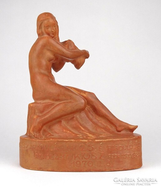 1N964 Kisfalud strobl Zsigmond terracotta female nude statue 1970