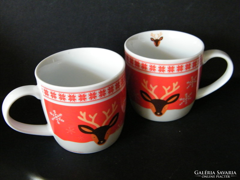 Geda labels reindeer porcelain mugs 2 pcs