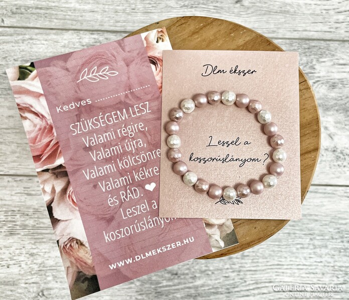 Bridesmaid invitation bracelet - with real shell pearls