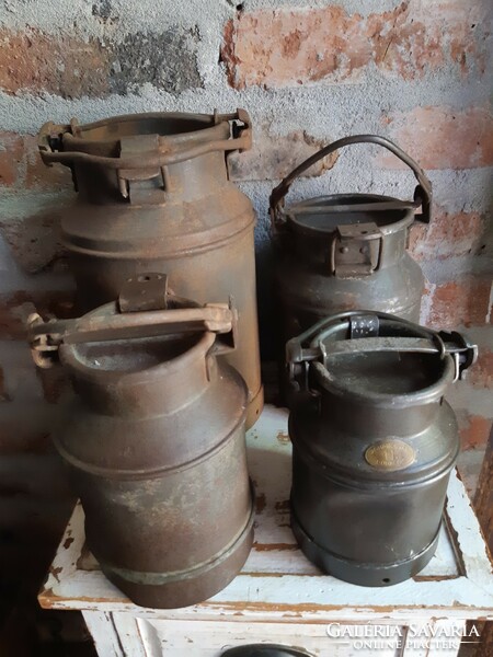 Less common are small metal milk jugs