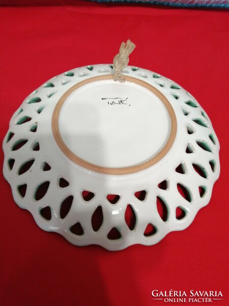 Ceramic wall plate, 22 cm diameter, marked, antique, old.