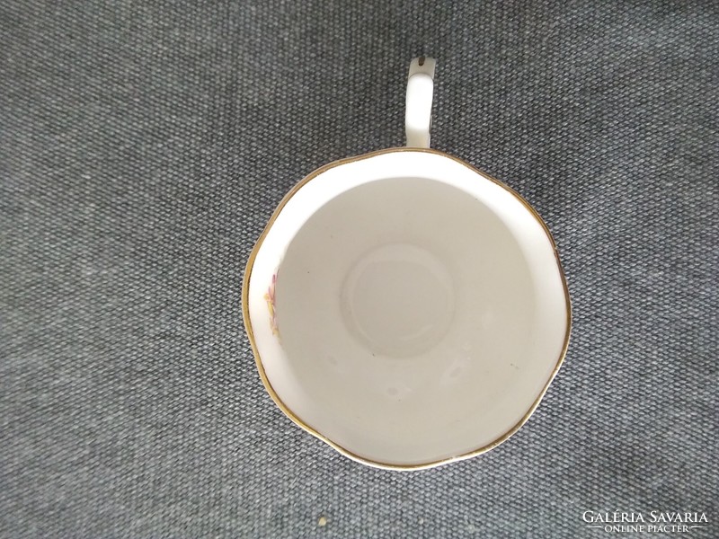 Angol porcelán kávés, szecessziós jelleggel / csésze + tányérka