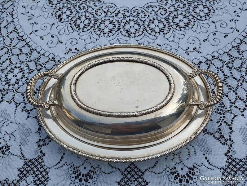 Metal serving bowl with lid, keeping warm, in excellent condition