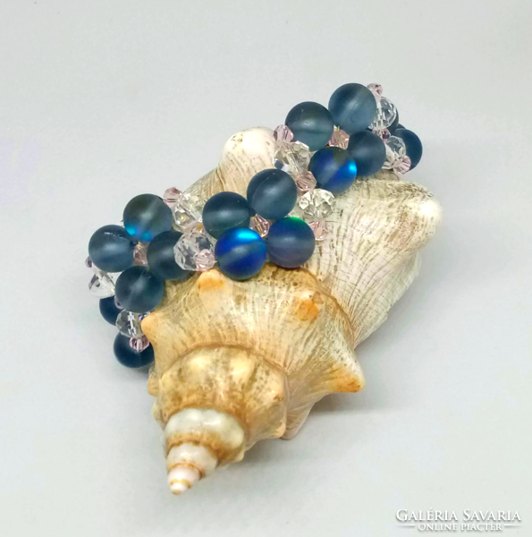 Synthetic blue moonstone bracelet