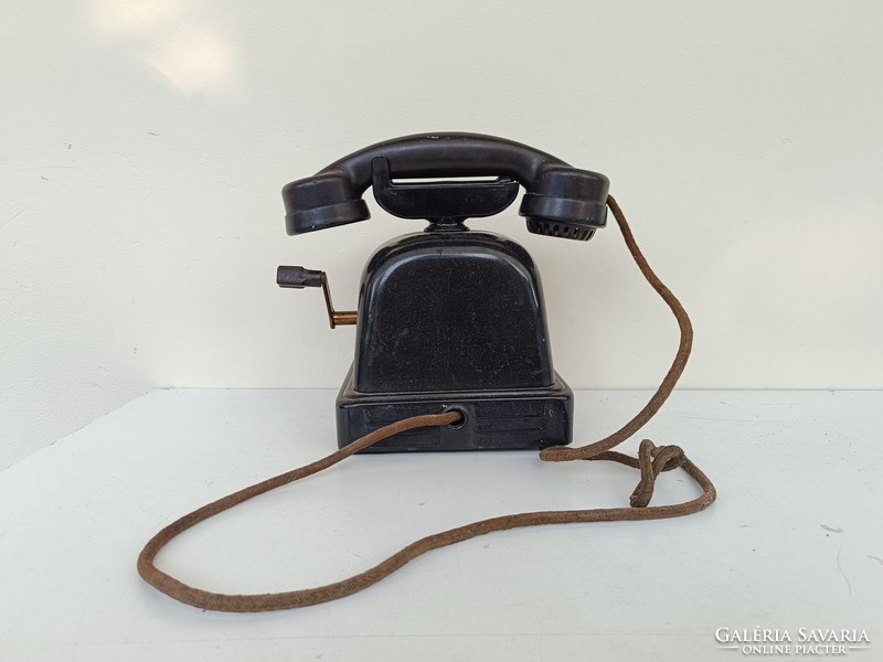 Antik telefon asztali kurblis tárcsás telefon 1930-as évek sérült 7796