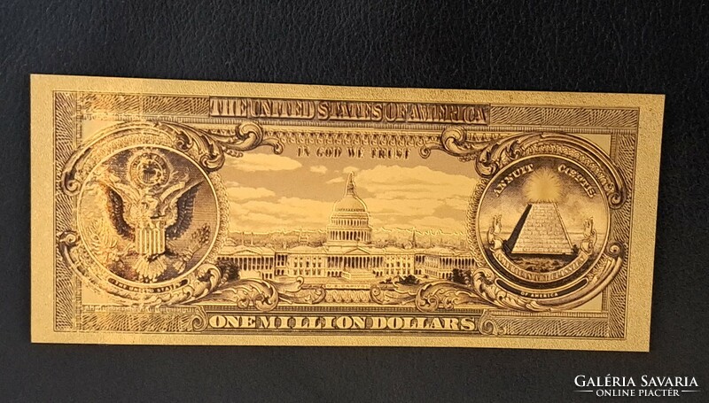 24 Karat gold-plated 1 million dollar banknote, replica