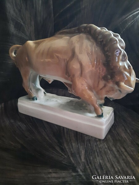 Zsolnay bison porcelain