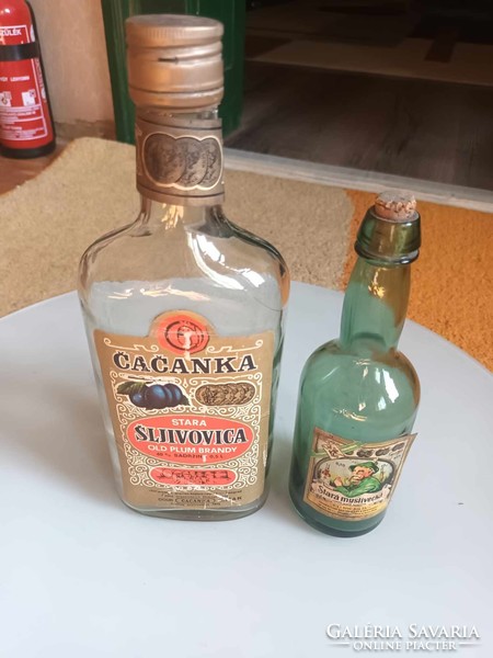 Old liquor bottles with foreign labels