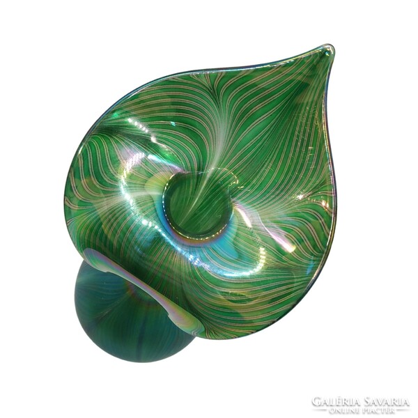 Loetz Tiffany Zöld Váza - M955