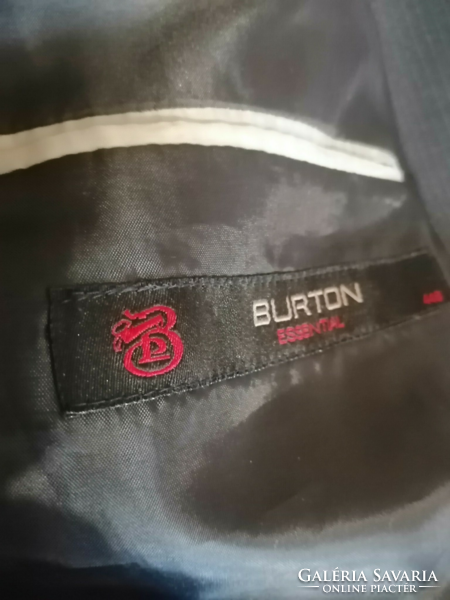 Burton 48-as fekete férfi zakó, blézer, kabát, halványan csíkos
