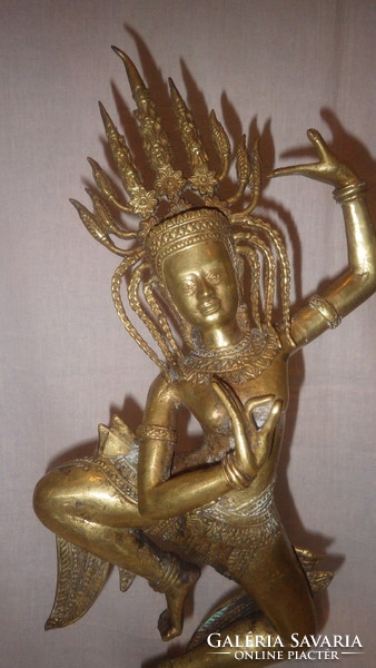 Thai vallásos nagyméretű réz szobor 41 cm , 2,5 kg