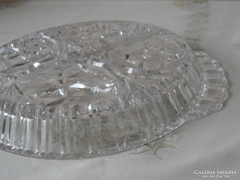 Divided bowl with crystal handle, offering