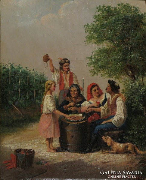 Khoor József : Szüreti jelenet 1873