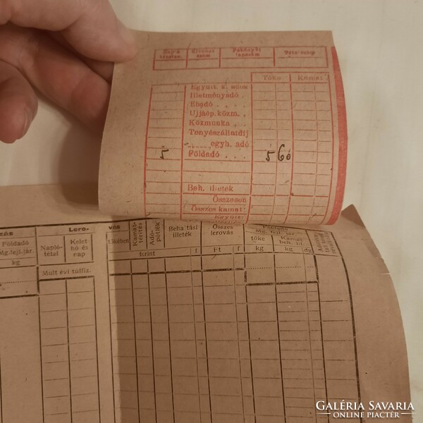 Fonyód Adóhivatal által kiállított adóív az 1950. évre