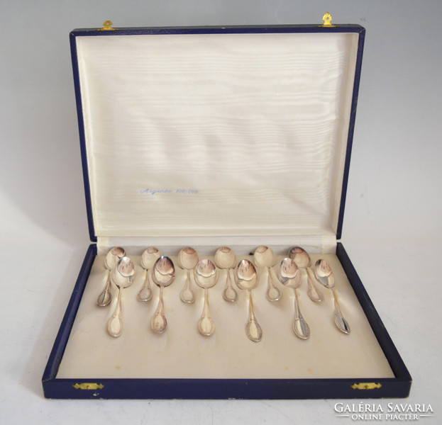 Set of 12 silver teaspoons in a gift box