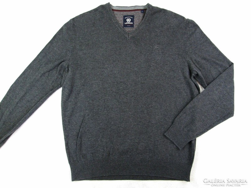 Original Lerros (l) elegant dark gray long sleeve men's sweater