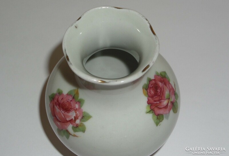 Régi Aquincum rózsás porcelán váza