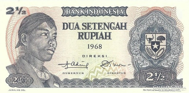 2.5 Rupiah rupiah 1968 Indonesia unc
