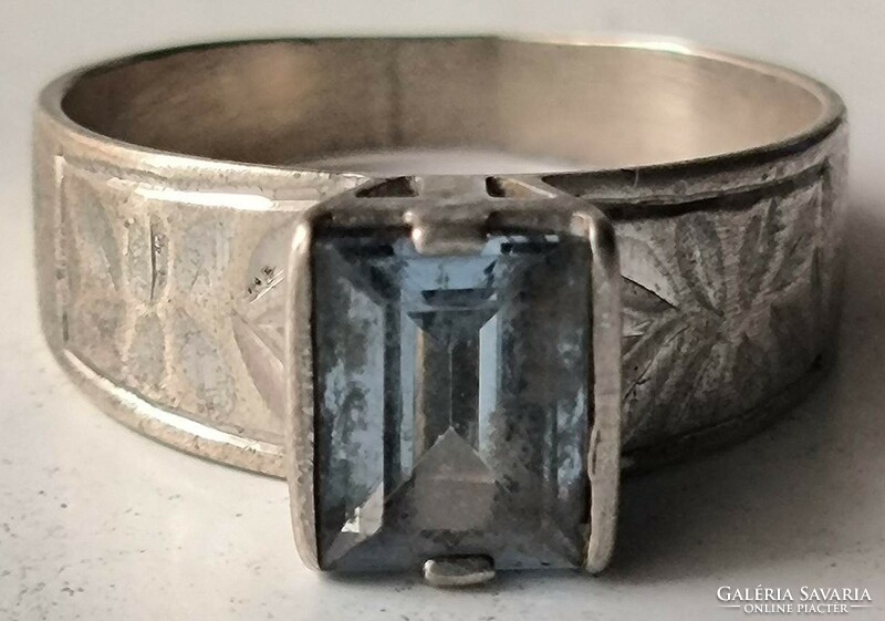 Régi női kék köves ezüst gyűrű