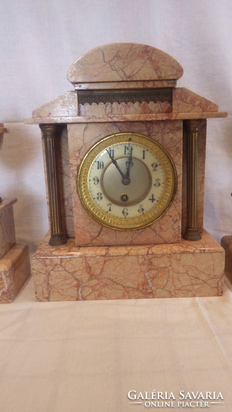 Set of 3 marble fireplace clocks