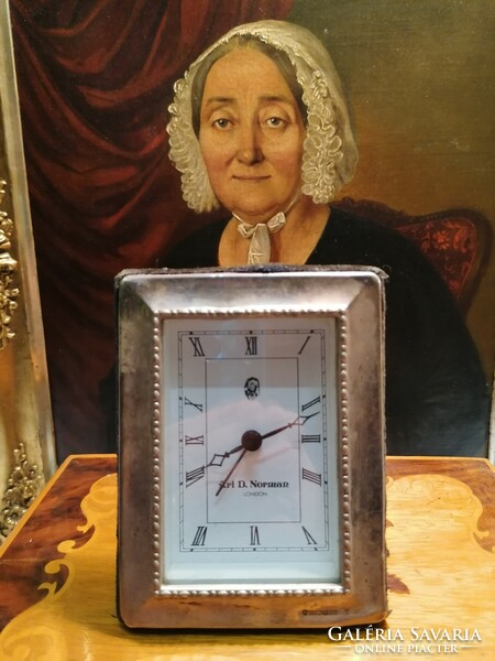 Ari d norman london 925 silver table clock