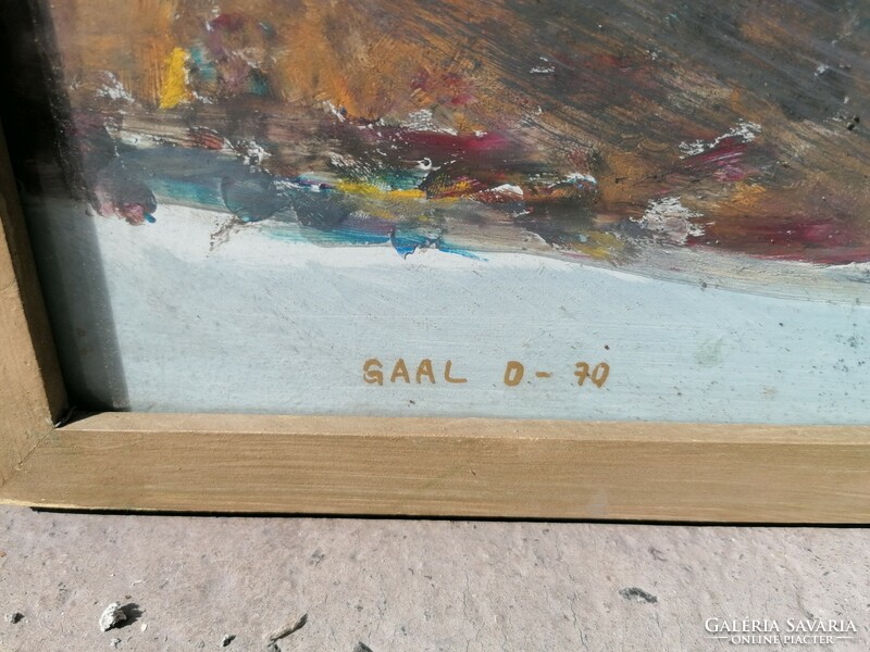 Gaal domokos 1970 oil on wood painting 60x80 cm