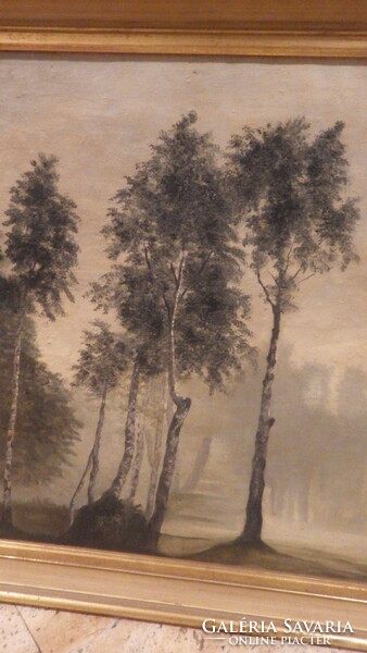 Aranyossy olaj-vászon festmény , ködös erőbelső