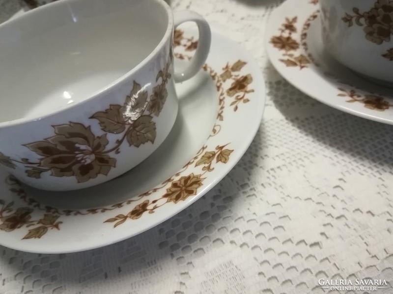 Alföldi porcelain tea cup with brown indigo pattern