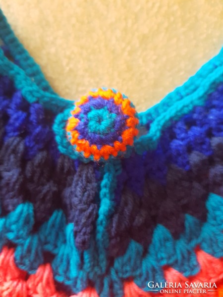 Hema 98/104 girl crochet retro design poncho, top new.