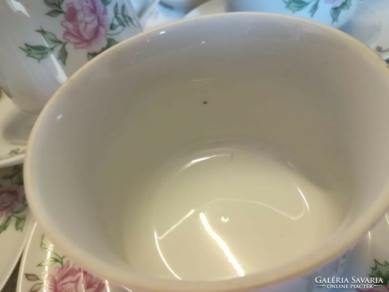 Alföldi porcelán rózsás kávés,teás készlet
