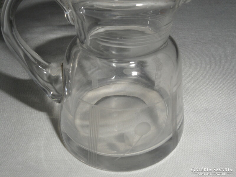 Old glass mini jug, spout
