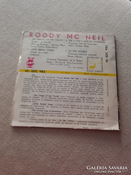 RODDY McNEIL kis lemez, hanglemez bakelit Románia