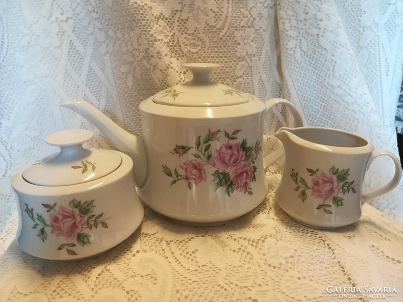 Alföldi porcelán rózsás kávés,teás készlet
