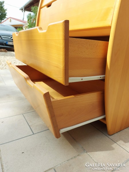 For sale is a special curved shelf made of hard wood with 4 drawers