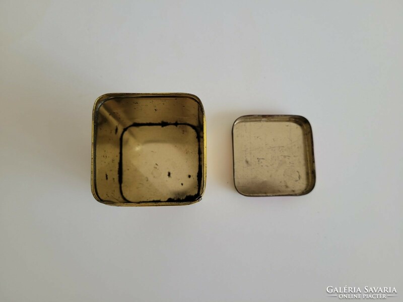Régi fémdoboz szögletes teás doboz keleti mintás japán