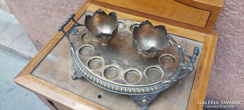 Marked, silver-plated drinks tray